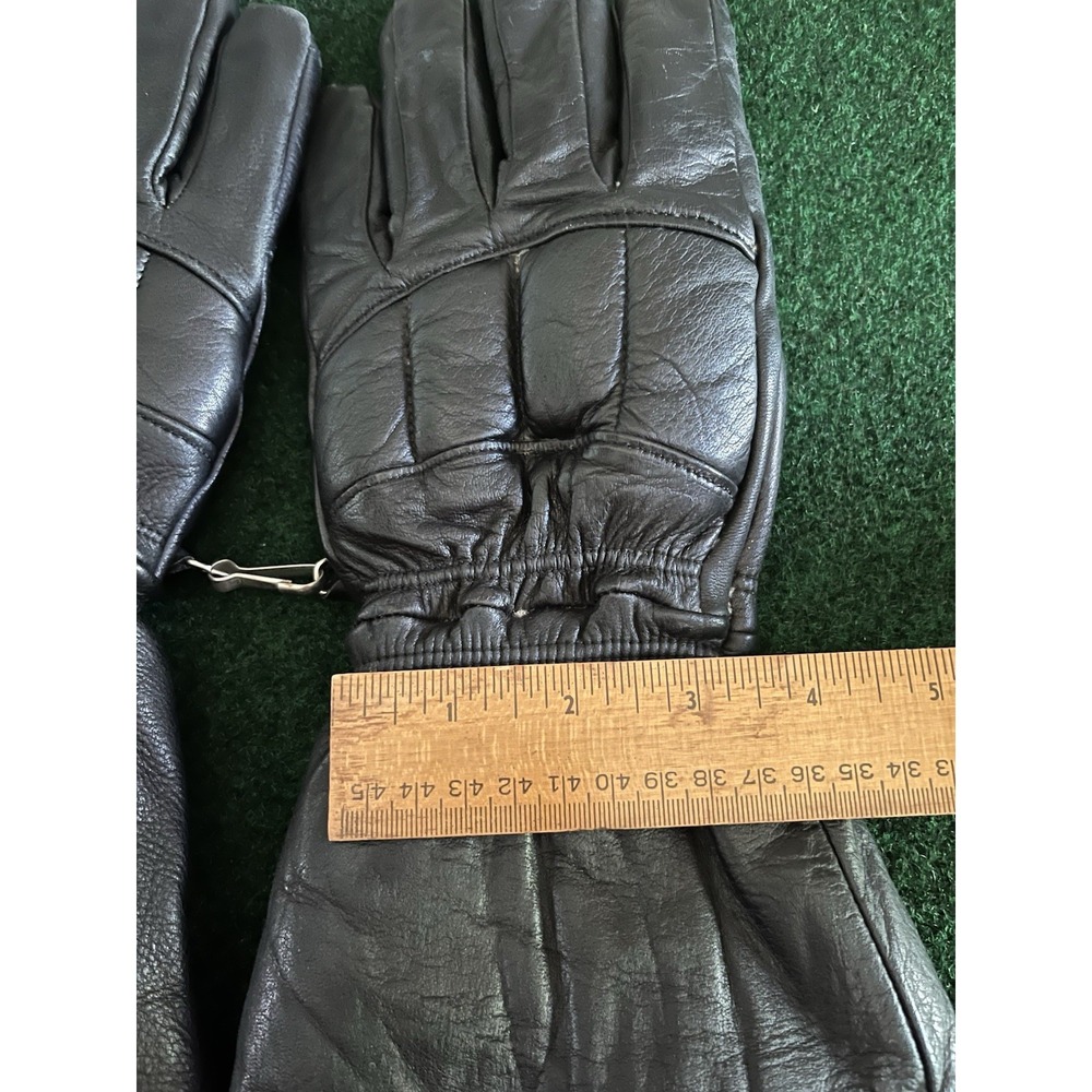 Aris Softan Leather Ski Gloves Mens Small Brown Cotton Fleece Lined Vintage - Picture 14 of 15
